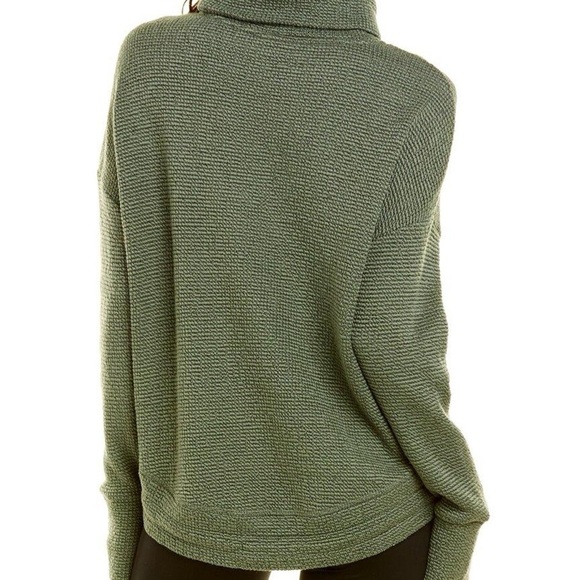 SWEATY BETTY Boucle Funnel Neck Sweatshirt In Heath Green - Picture 2 of 7